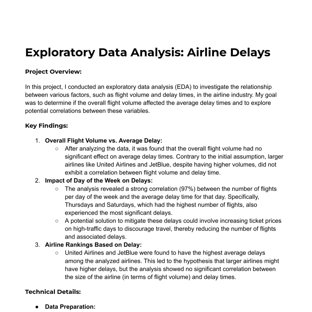 Airline EDA project screenshot