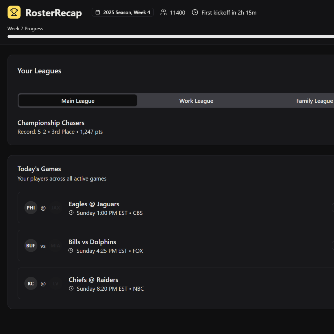 RosterRecap project screenshot